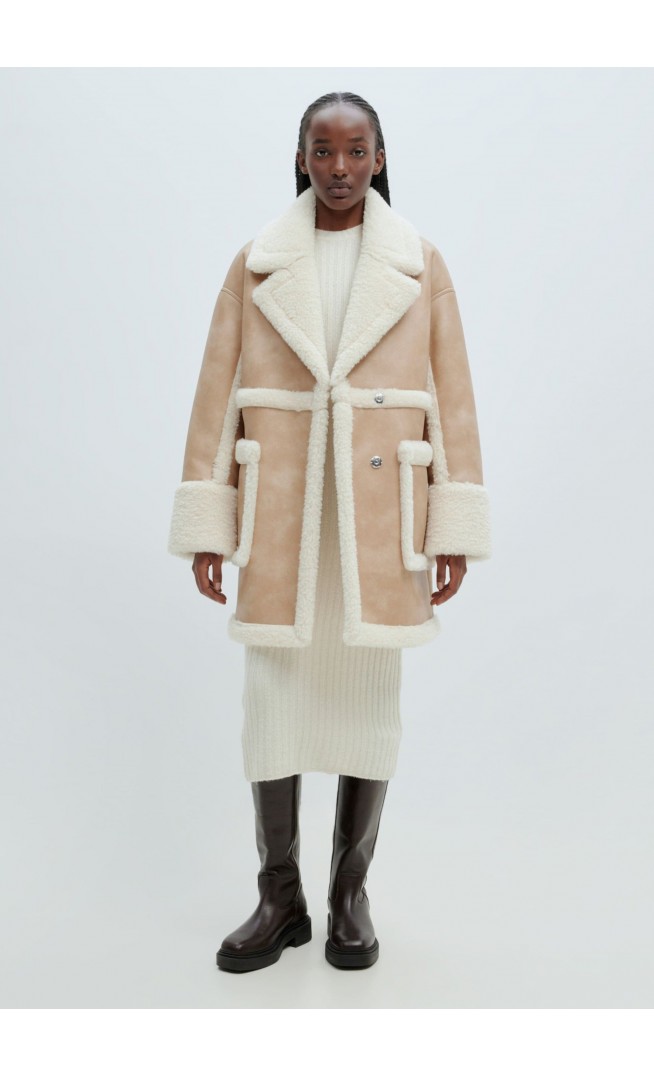 TRANSITIONAL OLIMPIA - Short coat - light brown white