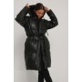 Belted PU Padded Jacket