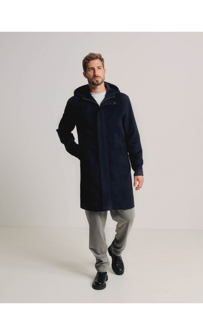 ABOUT YOU x Kevin Trapp Between-Seasons Coat 'Elia' in Dark Blue